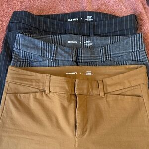 Old Navy Women’s Pants - Tan, Gray, Pine Stripe  (3-Pack)